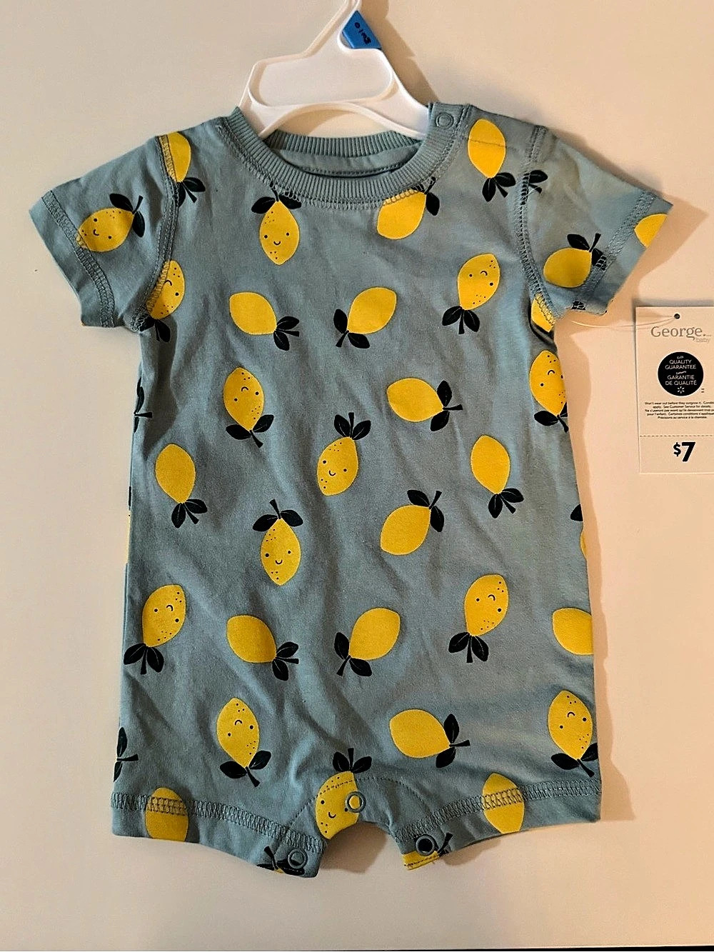 George Lemon Print Baby Romper NWT